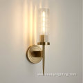 Retro bronzer textured clear glass wall light